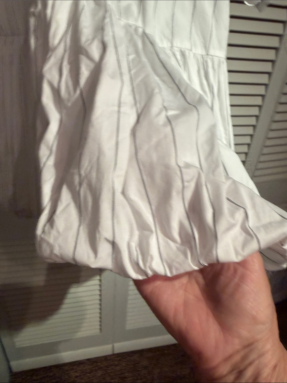 Madewell White Dress with Thin Gray Pinstripes - Picture 4 of 5